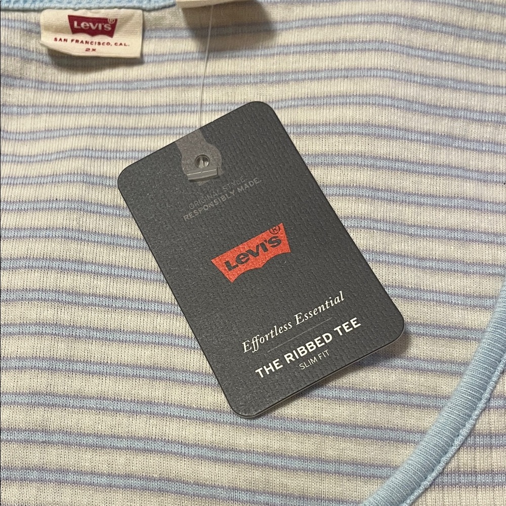 Levi’s-Striped Button-Up Ribbed Tee - Picture 6 of 6